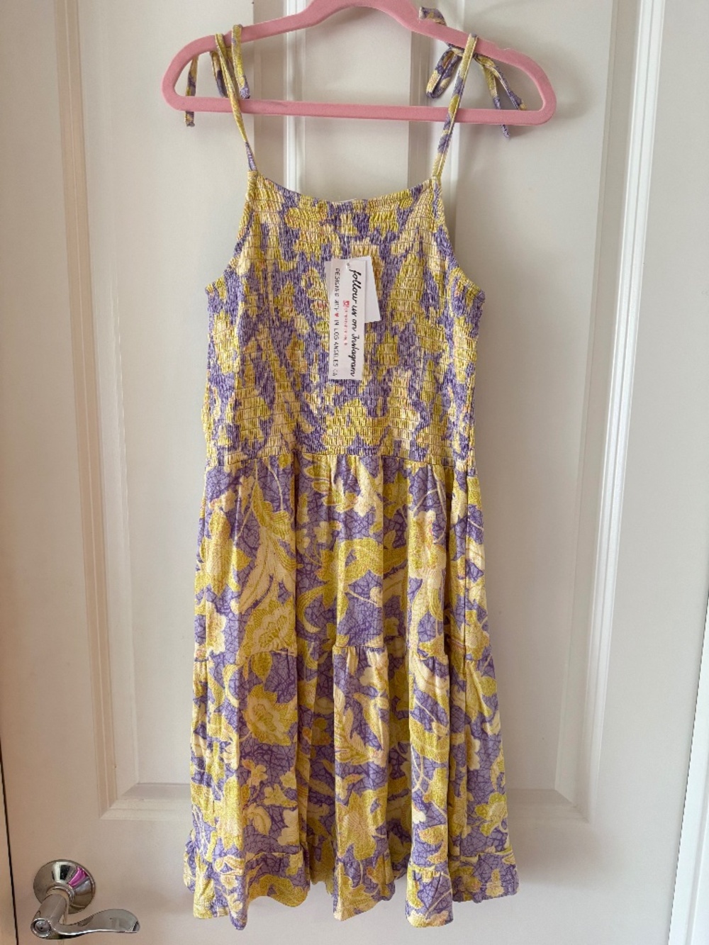 TEN-SIXTY SHERMAN Girls Tie Shoulder Tiered Tank Dress
